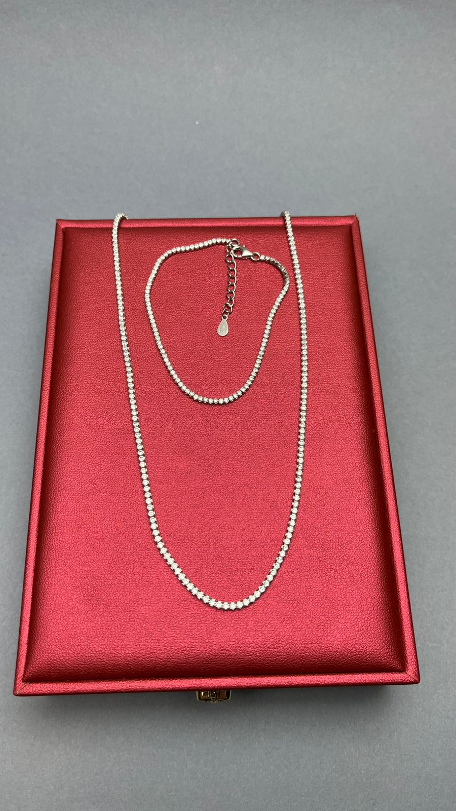 طقم فضة 925 — سلسلة + Gourmette ديال اليد Rivière