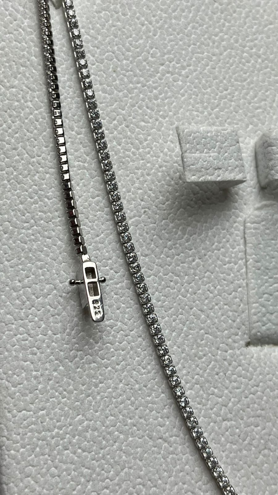 طقم فضة 925 — سلسلة + Gourmette ديال اليد Rivière