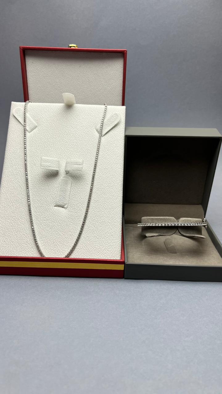 💎 سلسلة فضة 925 + Bracelet Rivière