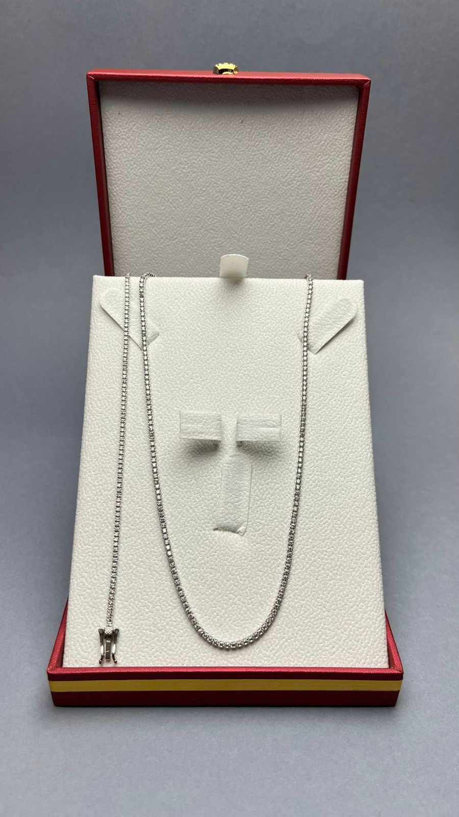 طقم فضة 925 — سلسلة + Gourmette ديال اليد Rivière